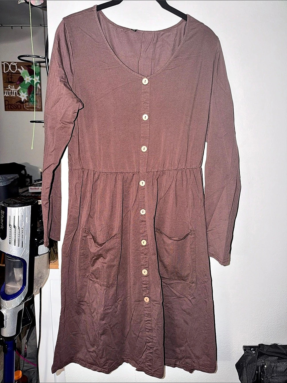 Button Front Midi Dress